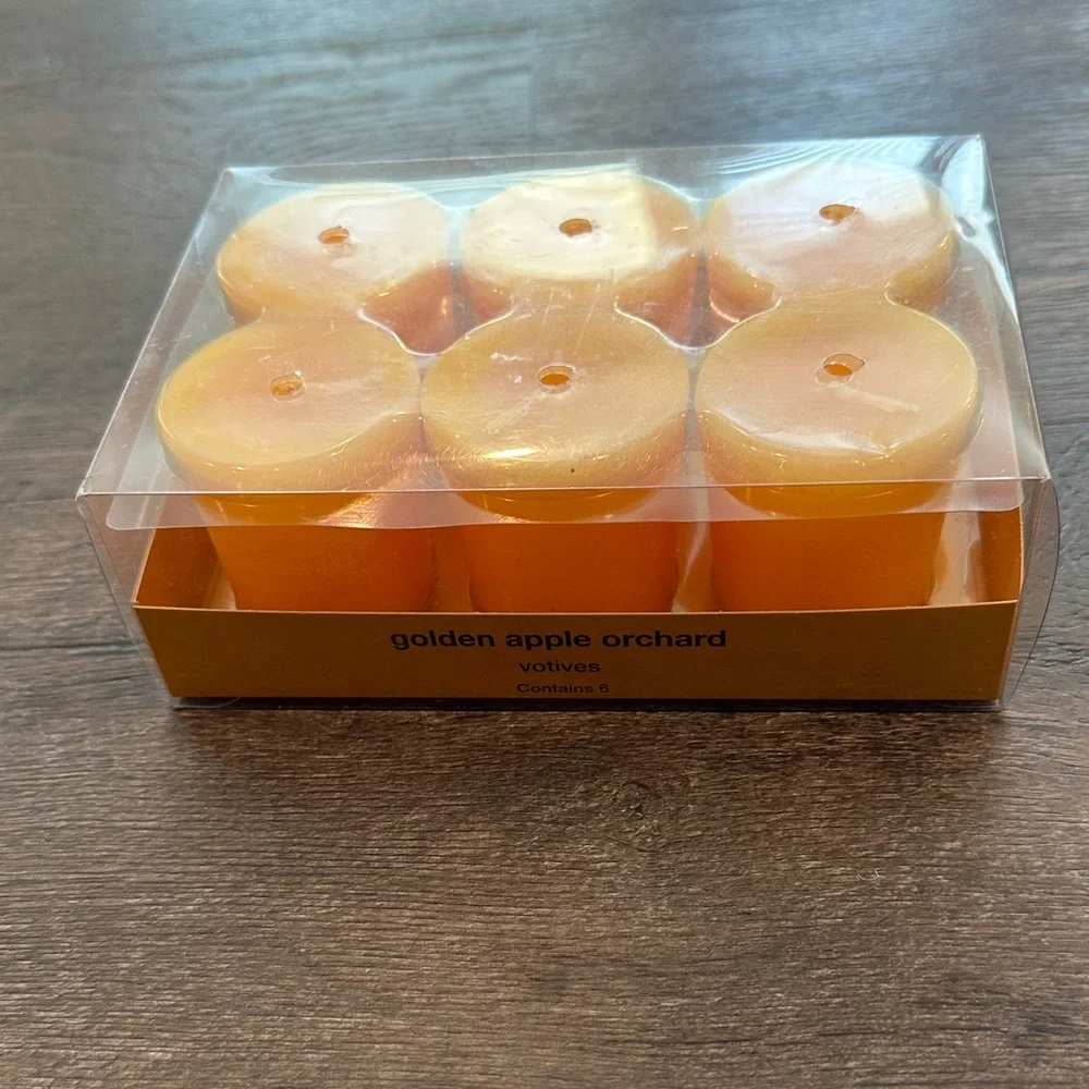 Pier 1 Golden Apple Orchard Votive Candle Pack Set of 6 -‎ DISCONTINUED